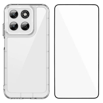 Motorola Moto G67 5G Electroplated Buttons TPU Acrylic Phone Case with Screen Protector - Heavy Duty Shockproof Cover, Air Cushion Corners, Raised Camera & Screen Protection, HD Tempered Glass Full Coverage Protective Case