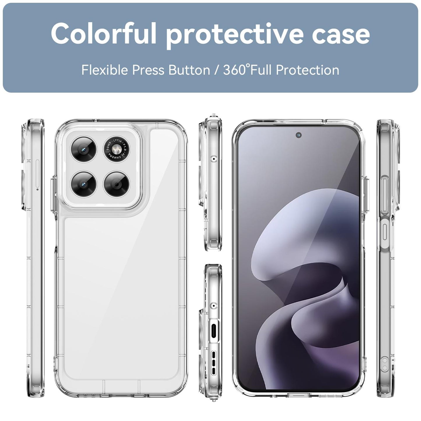Motorola Moto G77 5G Electroplated Buttons TPU Acrylic Phone Case with Screen Protector - Heavy Duty Shockproof Cover, Air Cushion Corners, Raised Camera & Screen Protection, HD Tempered Glass Full Coverage Protective Case