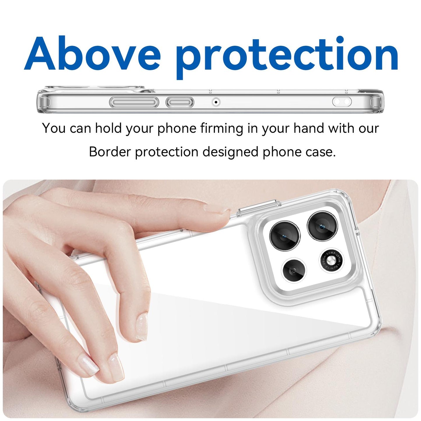 Motorola Moto G86 5G Electroplated Buttons TPU Acrylic Phone Case with Screen Protector - Heavy Duty Shockproof Cover, Air Cushion Corners, Raised Camera & Screen Protection, HD Tempered Glass Full Coverage Protective Case