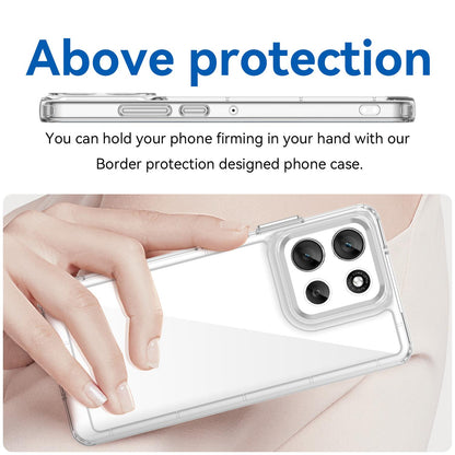 Motorola Moto G86 5G Electroplated Buttons TPU Acrylic Phone Case with Screen Protector - Heavy Duty Shockproof Cover, Air Cushion Corners, Raised Camera & Screen Protection, HD Tempered Glass Full Coverage Protective Case