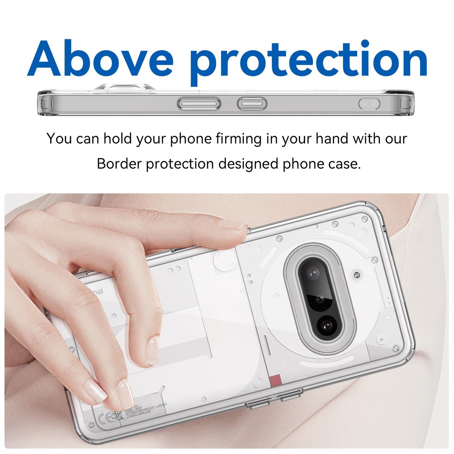 Nothing Phone 3a Electroplated Buttons TPU Acrylic Phone Case with Screen Protector - Heavy Duty Shockproof Cover, Air Cushion Corners, Raised Camera & Screen Protection, HD Tempered Glass Full Coverage Protective Case