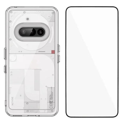 Nothing Phone 3a Electroplated Buttons TPU Acrylic Phone Case with Screen Protector - Heavy Duty Shockproof Cover, Air Cushion Corners, Raised Camera & Screen Protection, HD Tempered Glass Full Coverage Protective Case