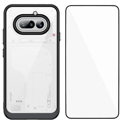 Nothing Phone 4a Electroplated Buttons TPU Acrylic Phone Case with Screen Protector - Heavy Duty Shockproof Cover, Air Cushion Corners, Raised Camera & Screen Protection, HD Tempered Glass Full Coverage Protective Case