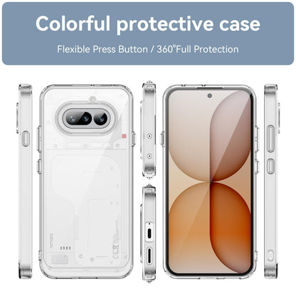 Nothing Phone 4a Electroplated Buttons TPU Acrylic Phone Case with Screen Protector - Heavy Duty Shockproof Cover, Air Cushion Corners, Raised Camera & Screen Protection, HD Tempered Glass Full Coverage Protective Case