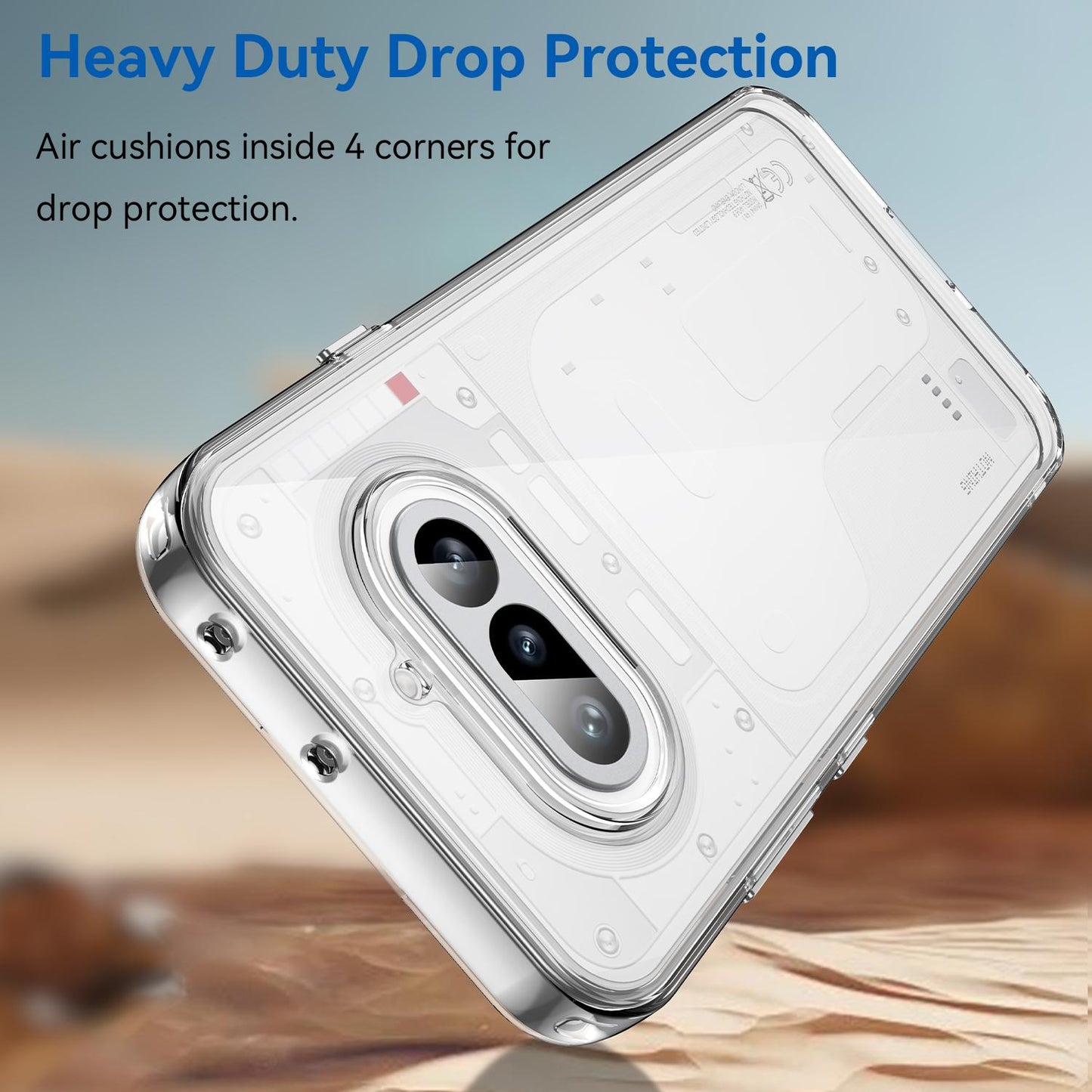 Nothing Phone 4a Electroplated Buttons TPU Acrylic Phone Case with Screen Protector - Heavy Duty Shockproof Cover, Air Cushion Corners, Raised Camera & Screen Protection, HD Tempered Glass Full Coverage Protective Case