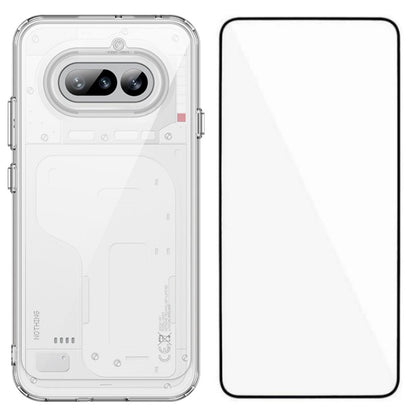 Nothing Phone 4a Electroplated Buttons TPU Acrylic Phone Case with Screen Protector - Heavy Duty Shockproof Cover, Air Cushion Corners, Raised Camera & Screen Protection, HD Tempered Glass Full Coverage Protective Case