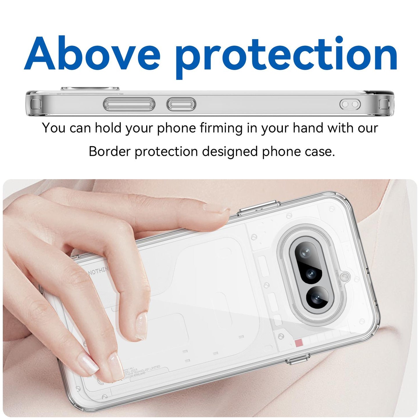 Nothing Phone 4a Electroplated Buttons TPU Acrylic Phone Case with Screen Protector - Heavy Duty Shockproof Cover, Air Cushion Corners, Raised Camera & Screen Protection, HD Tempered Glass Full Coverage Protective Case