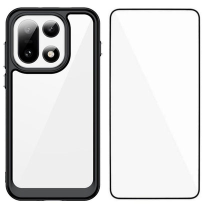 OnePlus 15 5G Electroplated Buttons TPU Acrylic Phone Case with Screen Protector - Heavy Duty Shockproof Cover, Air Cushion Corners, Raised Camera & Screen Protection, HD Tempered Glass Full Coverage Protective Case