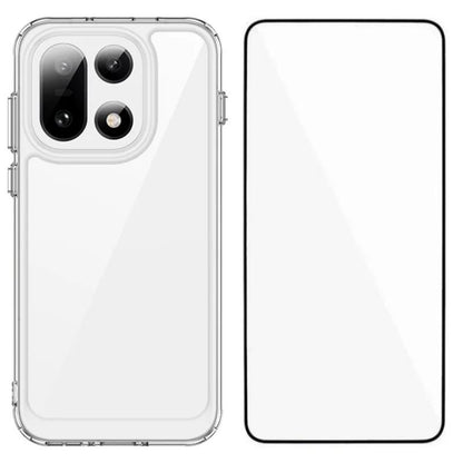 OnePlus 15 5G Electroplated Buttons TPU Acrylic Phone Case with Screen Protector - Heavy Duty Shockproof Cover, Air Cushion Corners, Raised Camera & Screen Protection, HD Tempered Glass Full Coverage Protective Case