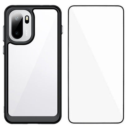 OnePlus Ace 6T Electroplated Buttons TPU Acrylic Phone Case with Screen Protector - Heavy Duty Shockproof Cover, Air Cushion Corners, Raised Camera & Screen Protection, HD Tempered Glass Full Coverage Protective Case