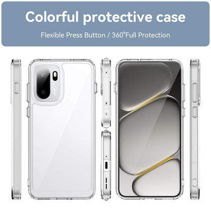 OnePlus Ace 6T Electroplated Buttons TPU Acrylic Phone Case with Screen Protector - Heavy Duty Shockproof Cover, Air Cushion Corners, Raised Camera & Screen Protection, HD Tempered Glass Full Coverage Protective Case