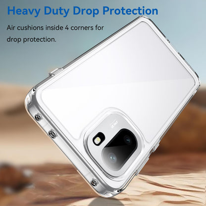 OnePlus 15R 5G Electroplated Buttons TPU Acrylic Phone Case with Screen Protector - Heavy Duty Shockproof Cover, Air Cushion Corners, Raised Camera & Screen Protection, HD Tempered Glass Full Coverage Protective Case