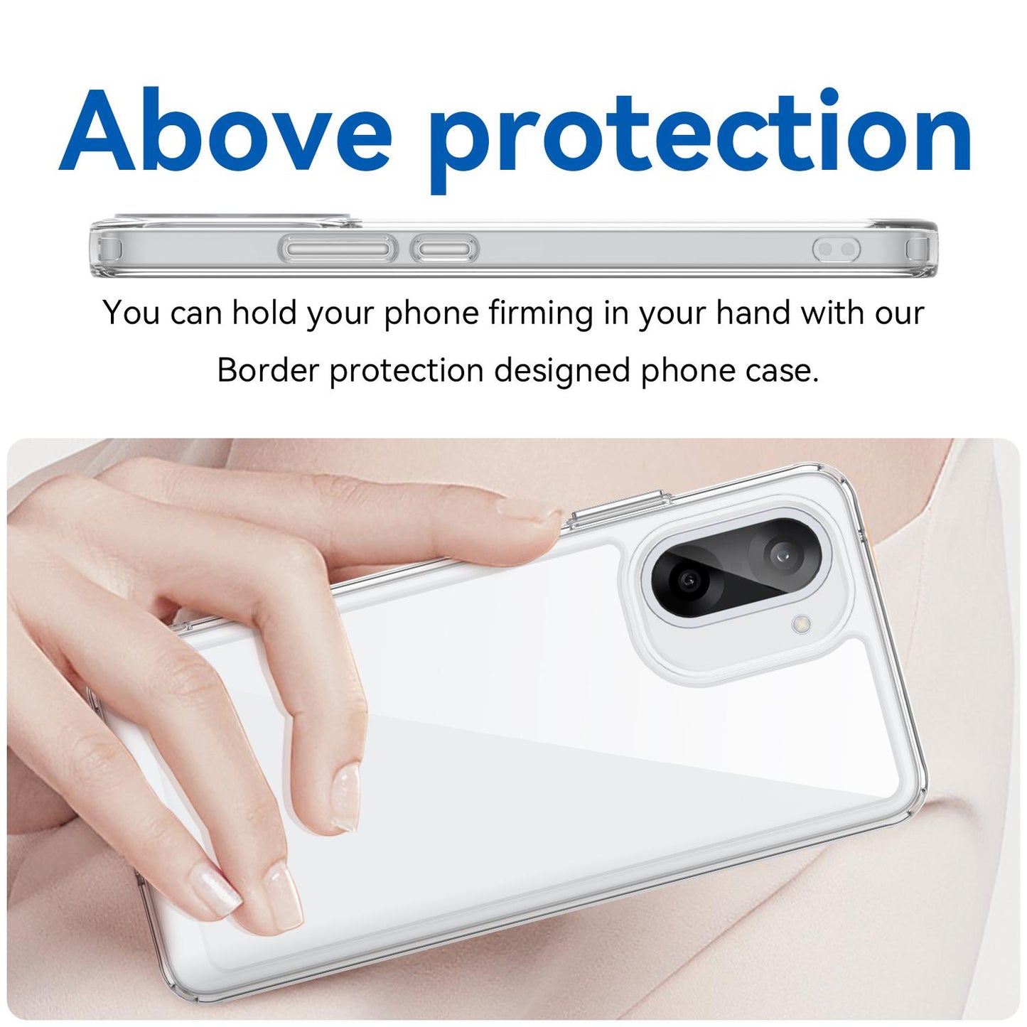 OnePlus Nord CE5 Electroplated Buttons TPU Acrylic Phone Case with Screen Protector - Heavy Duty Shockproof Cover, Air Cushion Corners, Raised Camera & Screen Protection, HD Tempered Glass Full Coverage Protective Case