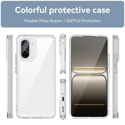 OnePlus Nord CE5 Electroplated Buttons TPU Acrylic Phone Case with Screen Protector - Heavy Duty Shockproof Cover, Air Cushion Corners, Raised Camera & Screen Protection, HD Tempered Glass Full Coverage Protective Case