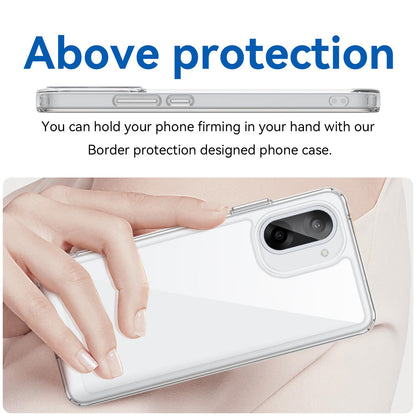 OnePlus Nord CE5 Electroplated Buttons TPU Acrylic Phone Case with Screen Protector - Heavy Duty Shockproof Cover, Air Cushion Corners, Raised Camera & Screen Protection, HD Tempered Glass Full Coverage Protective Case