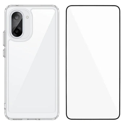 OnePlus Ace 5 Racing 5G Electroplated Buttons TPU Acrylic Phone Case with Screen Protector - Heavy Duty Shockproof Cover, Air Cushion Corners, Raised Camera & Screen Protection, HD Tempered Glass Full Coverage Protective Case