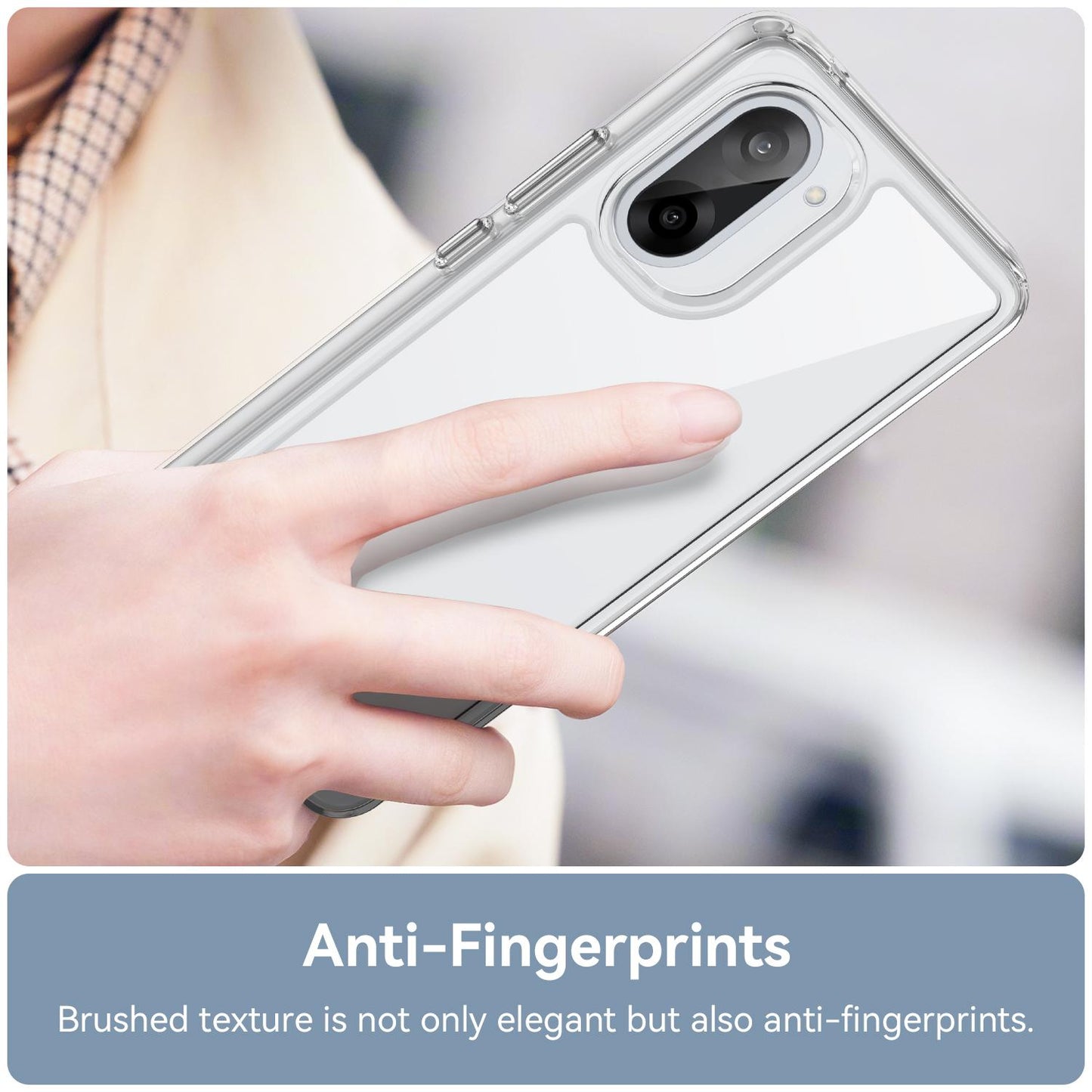 OnePlus Nord CE5 Electroplated Buttons TPU Acrylic Phone Case with Screen Protector - Heavy Duty Shockproof Cover, Air Cushion Corners, Raised Camera & Screen Protection, HD Tempered Glass Full Coverage Protective Case