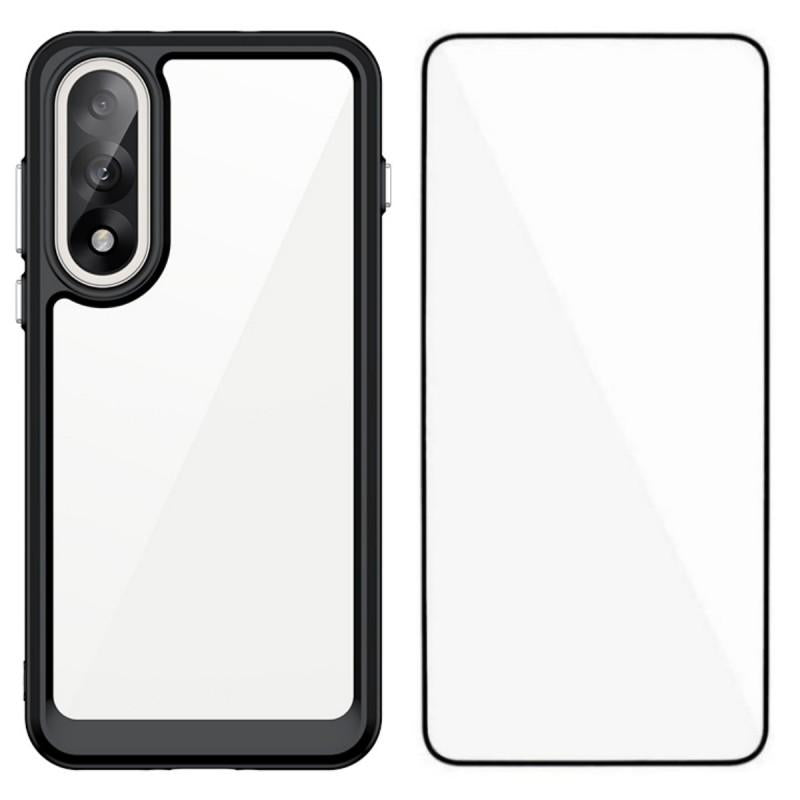 OnePlus Ace 5 Ultra 5G Electroplated Buttons TPU Acrylic Phone Case with Screen Protector - Heavy Duty Shockproof Cover, Air Cushion Corners, Raised Camera & Screen Protection, HD Tempered Glass Full Coverage Protective Case