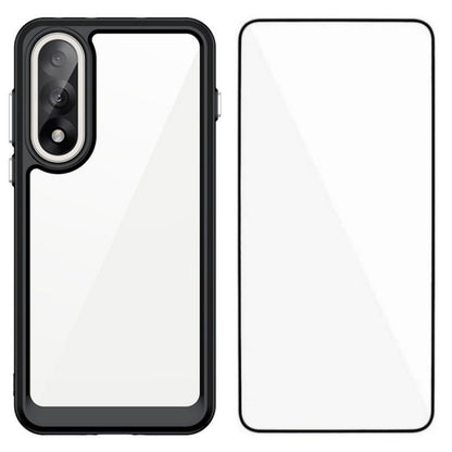 OnePlus Ace 5 Ultra 5G Electroplated Buttons TPU Acrylic Phone Case with Screen Protector - Heavy Duty Shockproof Cover, Air Cushion Corners, Raised Camera & Screen Protection, HD Tempered Glass Full Coverage Protective Case