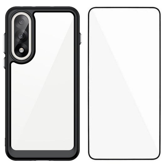 OnePlus Ace 5 Ultra 5G Electroplated Buttons TPU Acrylic Phone Case with Screen Protector - Heavy Duty Shockproof Cover, Air Cushion Corners, Raised Camera & Screen Protection, HD Tempered Glass Full Coverage Protective Case