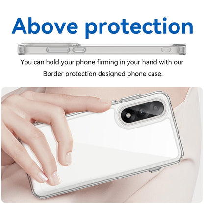 OnePlus Nord 5 Electroplated Buttons TPU Acrylic Phone Case with Screen Protector - Heavy Duty Shockproof Cover, Air Cushion Corners, Raised Camera & Screen Protection, HD Tempered Glass Full Coverage Protective Case