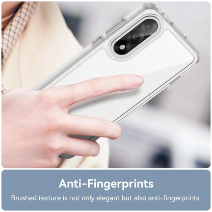 OnePlus Nord 5 Electroplated Buttons TPU Acrylic Phone Case with Screen Protector - Heavy Duty Shockproof Cover, Air Cushion Corners, Raised Camera & Screen Protection, HD Tempered Glass Full Coverage Protective Case