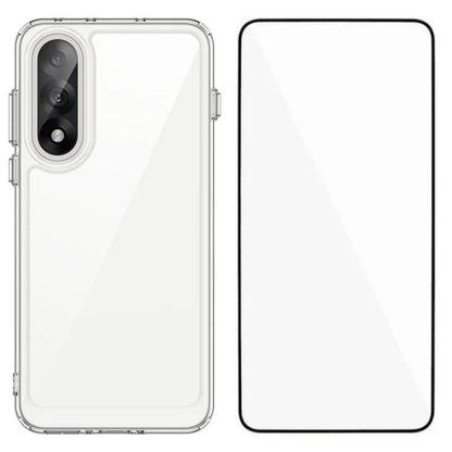 OnePlus Ace 5 Ultra 5G Electroplated Buttons TPU Acrylic Phone Case with Screen Protector - Heavy Duty Shockproof Cover, Air Cushion Corners, Raised Camera & Screen Protection, HD Tempered Glass Full Coverage Protective Case