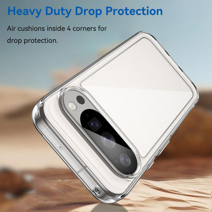 Google Pixel 10 Pro Electroplated Buttons TPU Acrylic Phone Case with Screen Protector - Heavy Duty Shockproof Cover, Air Cushion Corners, Raised Camera & Screen Protection, HD Tempered Glass Full Coverage Protective Case