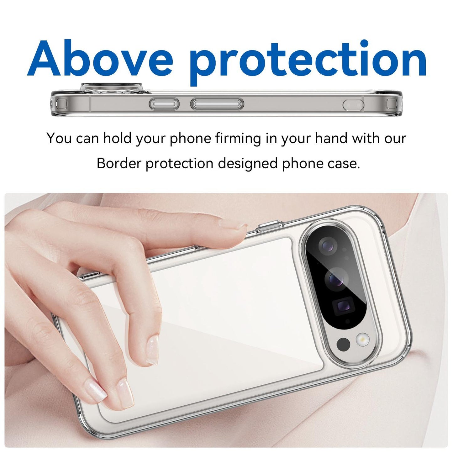 Google Pixel 10 Pro Electroplated Buttons TPU Acrylic Phone Case with Screen Protector - Heavy Duty Shockproof Cover, Air Cushion Corners, Raised Camera & Screen Protection, HD Tempered Glass Full Coverage Protective Case