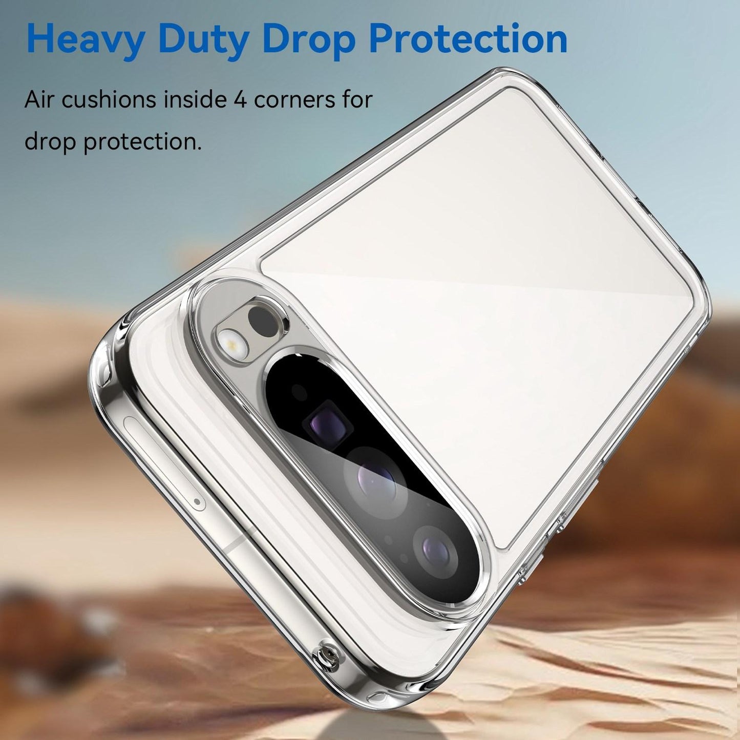 Google Pixel 10 Pro XL Electroplated Buttons TPU Acrylic Phone Case with Screen Protector - Heavy Duty Shockproof Cover, Air Cushion Corners, Raised Camera & Screen Protection, HD Tempered Glass Full Coverage Protective Case