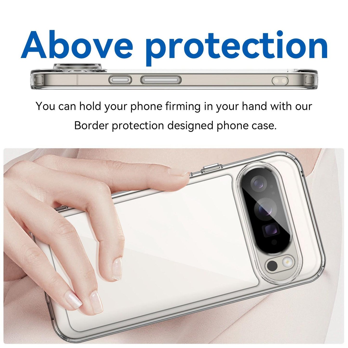 Google Pixel 10 Pro XL Electroplated Buttons TPU Acrylic Phone Case with Screen Protector - Heavy Duty Shockproof Cover, Air Cushion Corners, Raised Camera & Screen Protection, HD Tempered Glass Full Coverage Protective Case