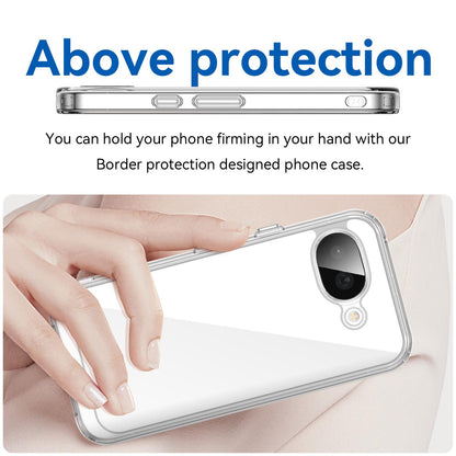 Google Pixel 10a Electroplated Buttons TPU Acrylic Phone Case with Screen Protector - Heavy Duty Shockproof Cover, Air Cushion Corners, Raised Camera & Screen Protection, HD Tempered Glass Full Coverage Protective Case
