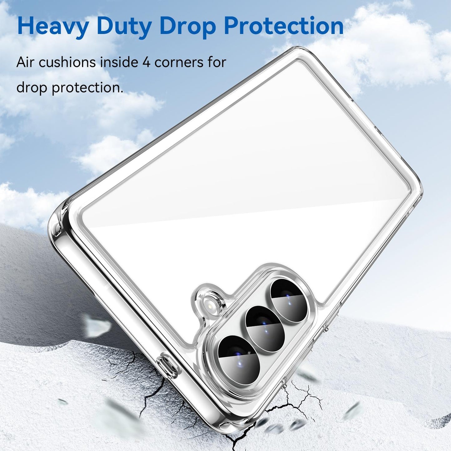 Samsung Galaxy S25 5G Electroplated Buttons TPU Acrylic Phone Case with Screen Protector - Heavy Duty Shockproof Cover, Air Cushion Corners, Raised Camera & Screen Protection, HD Tempered Glass Full Coverage Protective Case