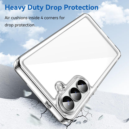 Samsung Galaxy S25 5G Electroplated Buttons TPU Acrylic Phone Case with Screen Protector - Heavy Duty Shockproof Cover, Air Cushion Corners, Raised Camera & Screen Protection, HD Tempered Glass Full Coverage Protective Case