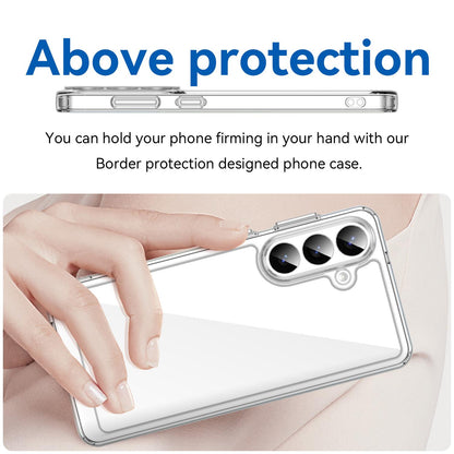 Samsung Galaxy S25 5G Electroplated Buttons TPU Acrylic Phone Case with Screen Protector - Heavy Duty Shockproof Cover, Air Cushion Corners, Raised Camera & Screen Protection, HD Tempered Glass Full Coverage Protective Case