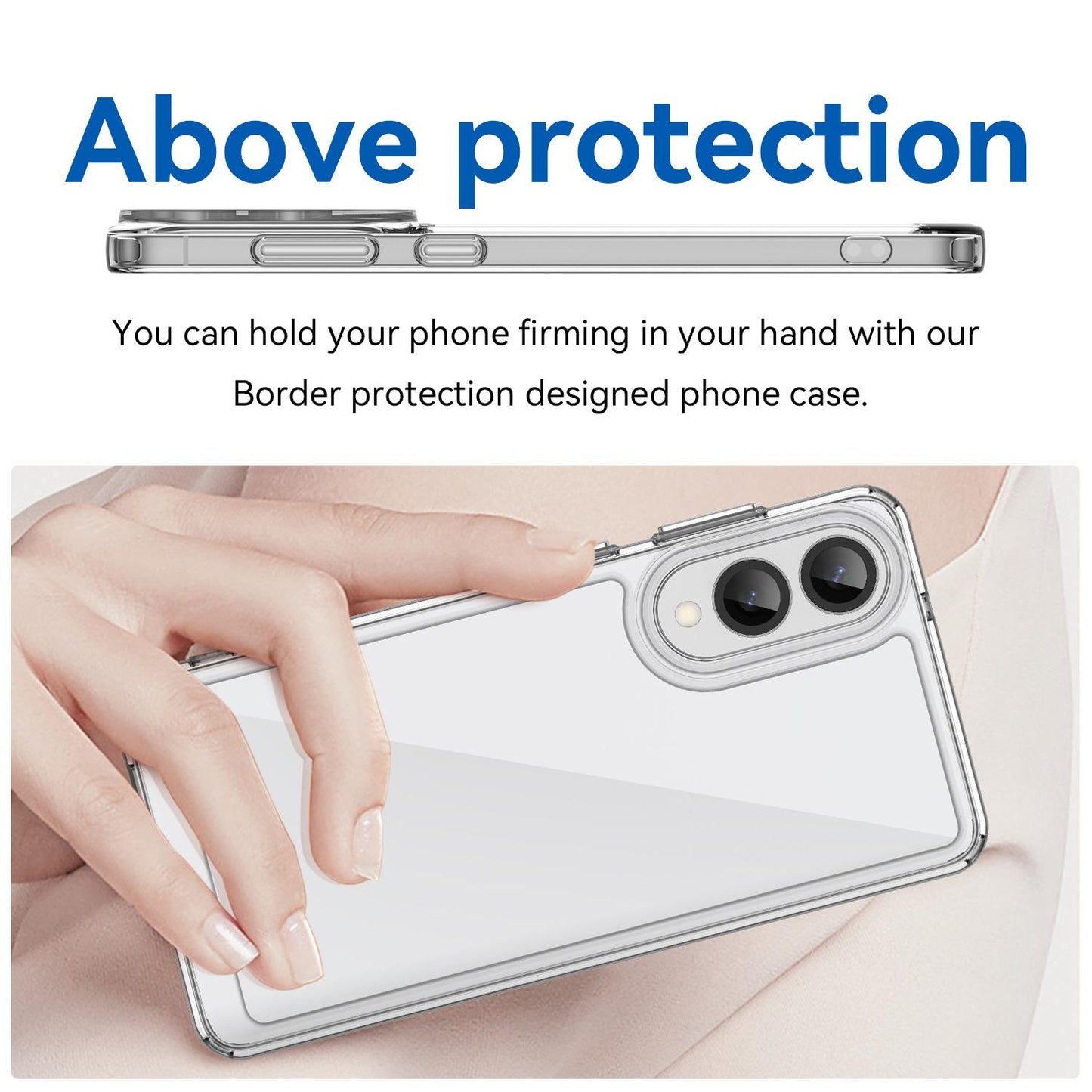 Samsung Galaxy S25 Edge 5G Electroplated Buttons TPU Acrylic Phone Case with Screen Protector - Heavy Duty Shockproof Cover, Air Cushion Corners, Raised Camera & Screen Protection, HD Tempered Glass Full Coverage Protective Case