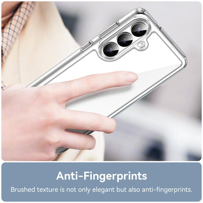 Samsung Galaxy S25 FE 5G Electroplated Buttons TPU Acrylic Phone Case with Screen Protector - Heavy Duty Shockproof Cover, Air Cushion Corners, Raised Camera & Screen Protection, HD Tempered Glass Full Coverage Protective Case