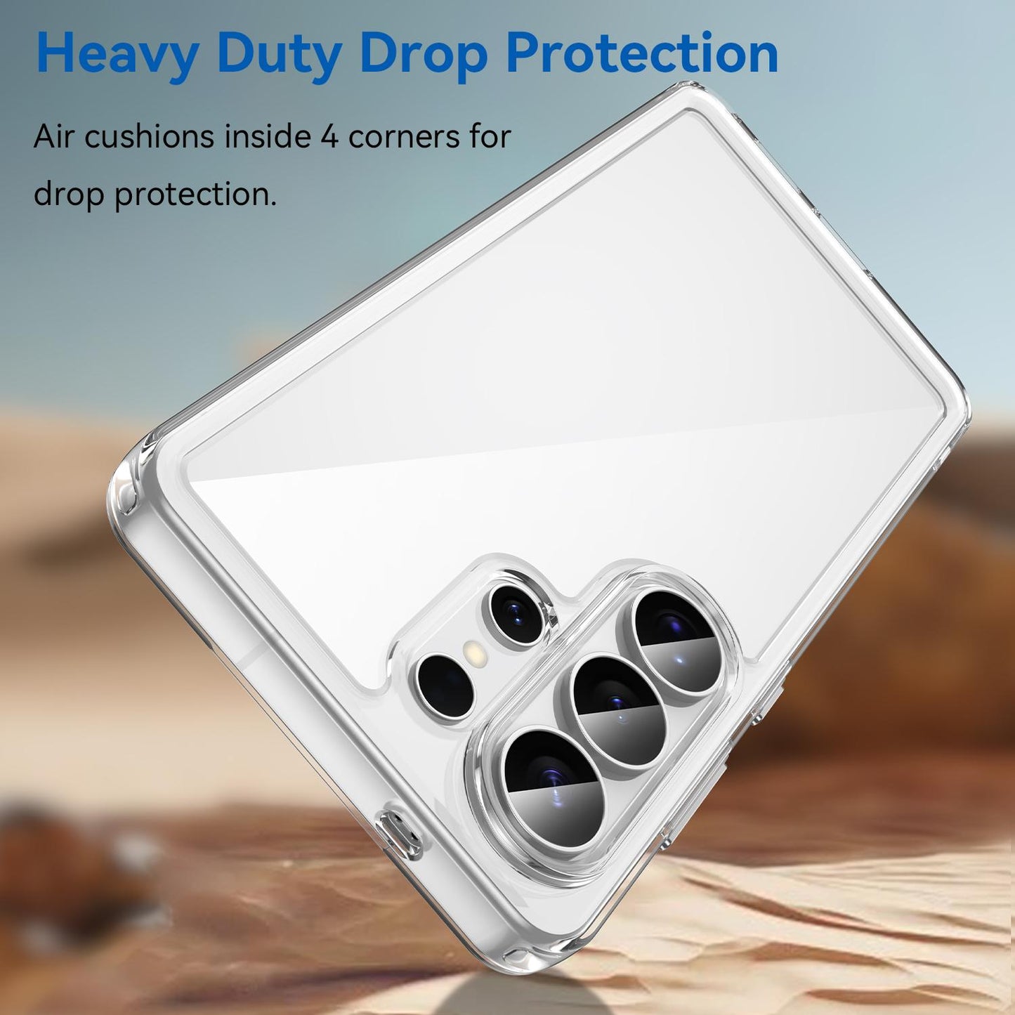 Samsung Galaxy S26 Ultra 5G Electroplated Buttons TPU Acrylic Phone Case with Screen Protector - Heavy Duty Shockproof Cover, Air Cushion Corners, Raised Camera & Screen Protection, HD Tempered Glass Full Coverage Protective Case