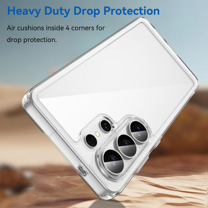 Samsung Galaxy S26 Ultra 5G Electroplated Buttons TPU Acrylic Phone Case with Screen Protector - Heavy Duty Shockproof Cover, Air Cushion Corners, Raised Camera & Screen Protection, HD Tempered Glass Full Coverage Protective Case