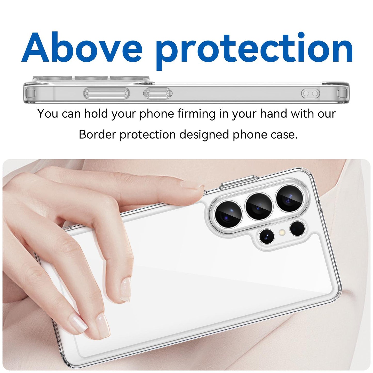 Samsung Galaxy S26 Ultra 5G Electroplated Buttons TPU Acrylic Phone Case with Screen Protector - Heavy Duty Shockproof Cover, Air Cushion Corners, Raised Camera & Screen Protection, HD Tempered Glass Full Coverage Protective Case