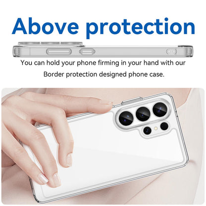 Samsung Galaxy S26 Ultra 5G Electroplated Buttons TPU Acrylic Phone Case with Screen Protector - Heavy Duty Shockproof Cover, Air Cushion Corners, Raised Camera & Screen Protection, HD Tempered Glass Full Coverage Protective Case