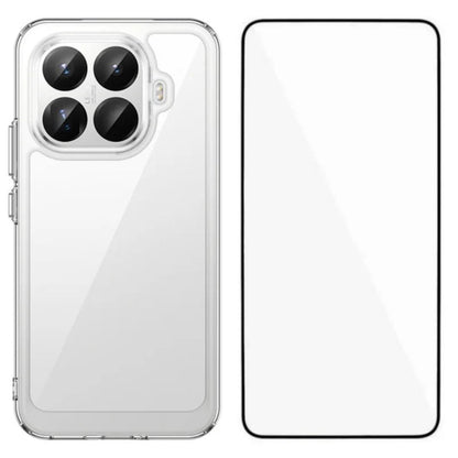 Xiaomi 15T Pro 5G Electroplated Buttons TPU Acrylic Phone Case with Screen Protector - Heavy Duty Shockproof Cover, Air Cushion Corners, Raised Camera & Screen Protection, HD Tempered Glass Full Coverage Protective Case