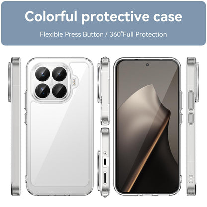 Xiaomi 15T Pro 5G Electroplated Buttons TPU Acrylic Phone Case with Screen Protector - Heavy Duty Shockproof Cover, Air Cushion Corners, Raised Camera & Screen Protection, HD Tempered Glass Full Coverage Protective Case