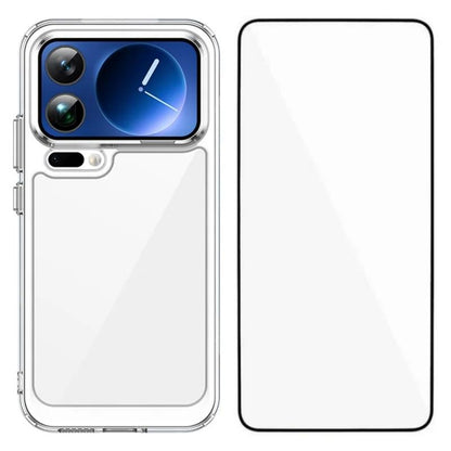 Xiaomi 17 Pro Max Electroplated Buttons TPU Acrylic Phone Case with Screen Protector - Heavy Duty Shockproof Cover, Air Cushion Corners, Raised Camera & Screen Protection, HD Tempered Glass Full Coverage Protective Case
