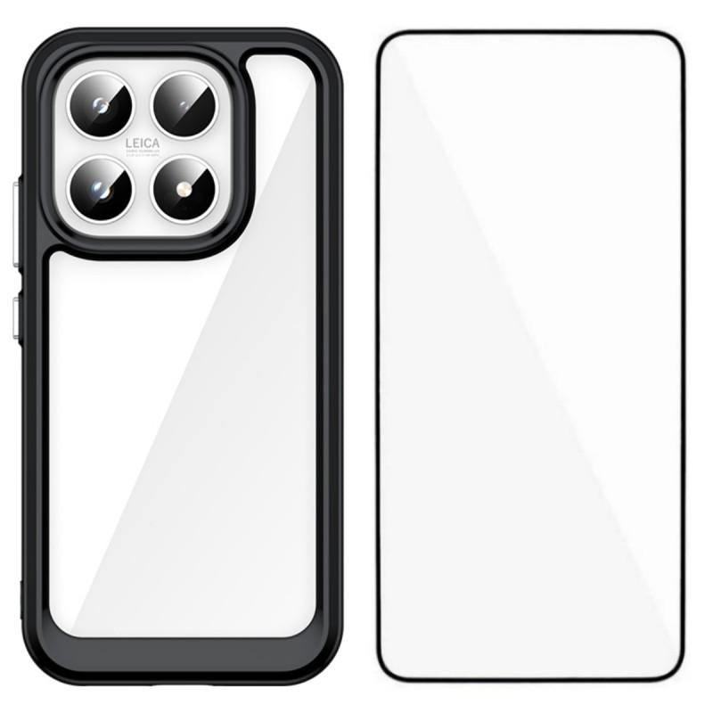 Xiaomi 17 Electroplated Buttons TPU Acrylic Phone Case with Screen Protector - Heavy Duty Shockproof Cover, Air Cushion Corners, Raised Camera & Screen Protection, HD Tempered Glass Full Coverage Protective Case
