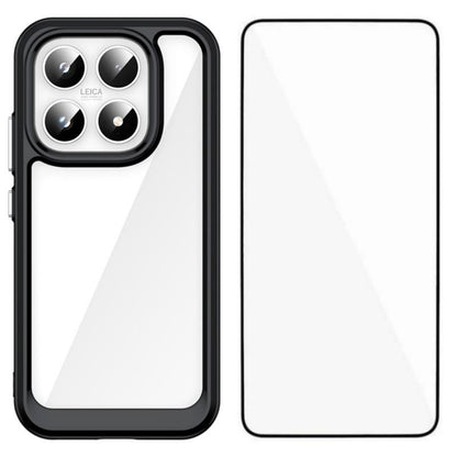 Xiaomi 17 Electroplated Buttons TPU Acrylic Phone Case with Screen Protector - Heavy Duty Shockproof Cover, Air Cushion Corners, Raised Camera & Screen Protection, HD Tempered Glass Full Coverage Protective Case