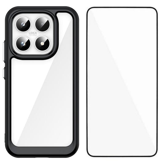 Xiaomi 17 Electroplated Buttons TPU Acrylic Phone Case with Screen Protector - Heavy Duty Shockproof Cover, Air Cushion Corners, Raised Camera & Screen Protection, HD Tempered Glass Full Coverage Protective Case