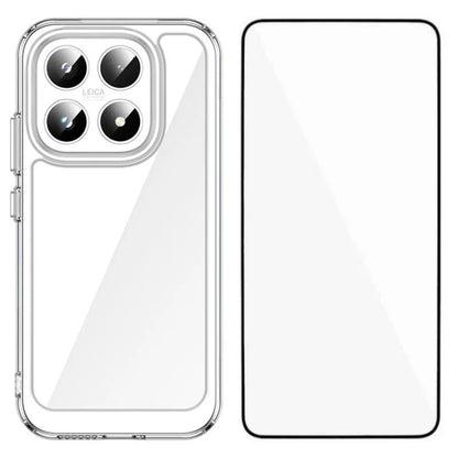 Xiaomi 17 Electroplated Buttons TPU Acrylic Phone Case with Screen Protector - Heavy Duty Shockproof Cover, Air Cushion Corners, Raised Camera & Screen Protection, HD Tempered Glass Full Coverage Protective Case
