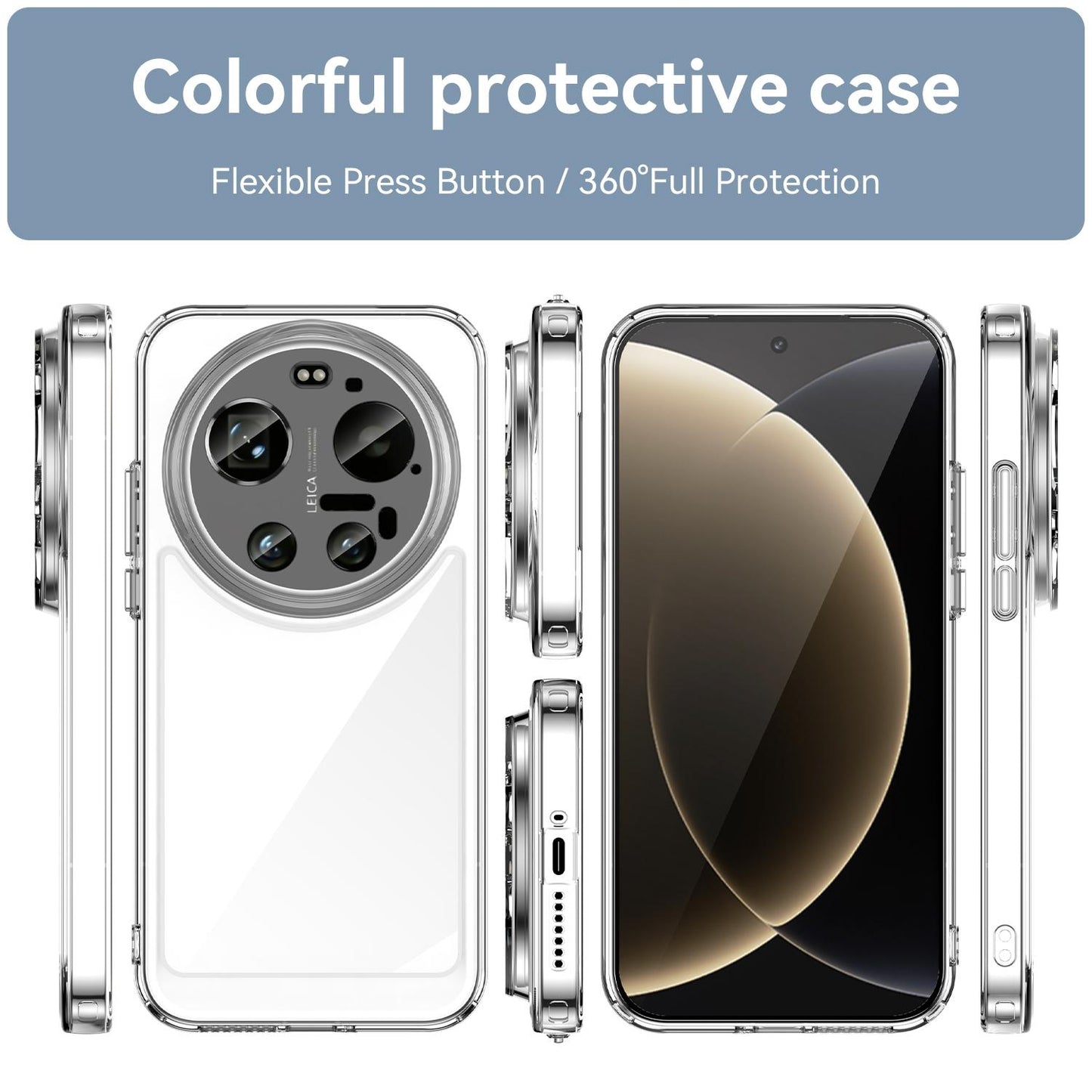 Xiaomi 17 Ultra Electroplated Buttons TPU Acrylic Phone Case with Screen Protector - Heavy Duty Shockproof Cover, Air Cushion Corners, Raised Camera & Screen Protection, HD Tempered Glass Full Coverage Protective Case