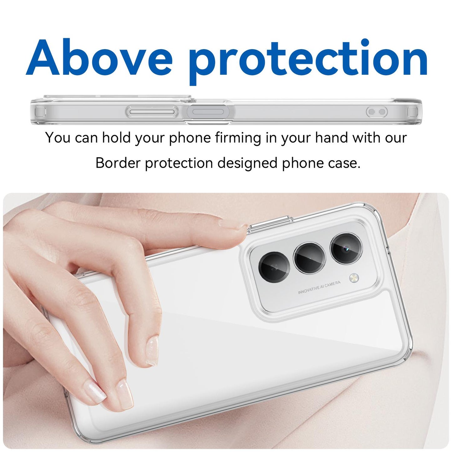 Redmi 15 5G Electroplated Buttons TPU Acrylic Phone Case with Screen Protector - Heavy Duty Shockproof Cover, Air Cushion Corners, Raised Camera & Screen Protection, HD Tempered Glass Full Coverage Protective Case